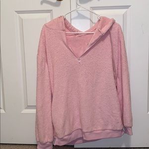 Fuzzy Pink Quarter-Zip
